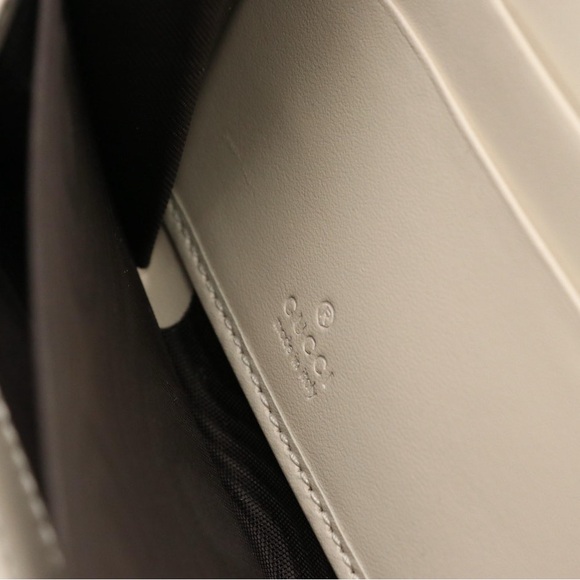 GUCCI GG Marmont Trompe-l'œil Clutch /Wristlet in Off-White Leather - Picture 5 of 9